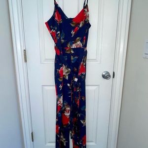 Navy floral jumpsuit